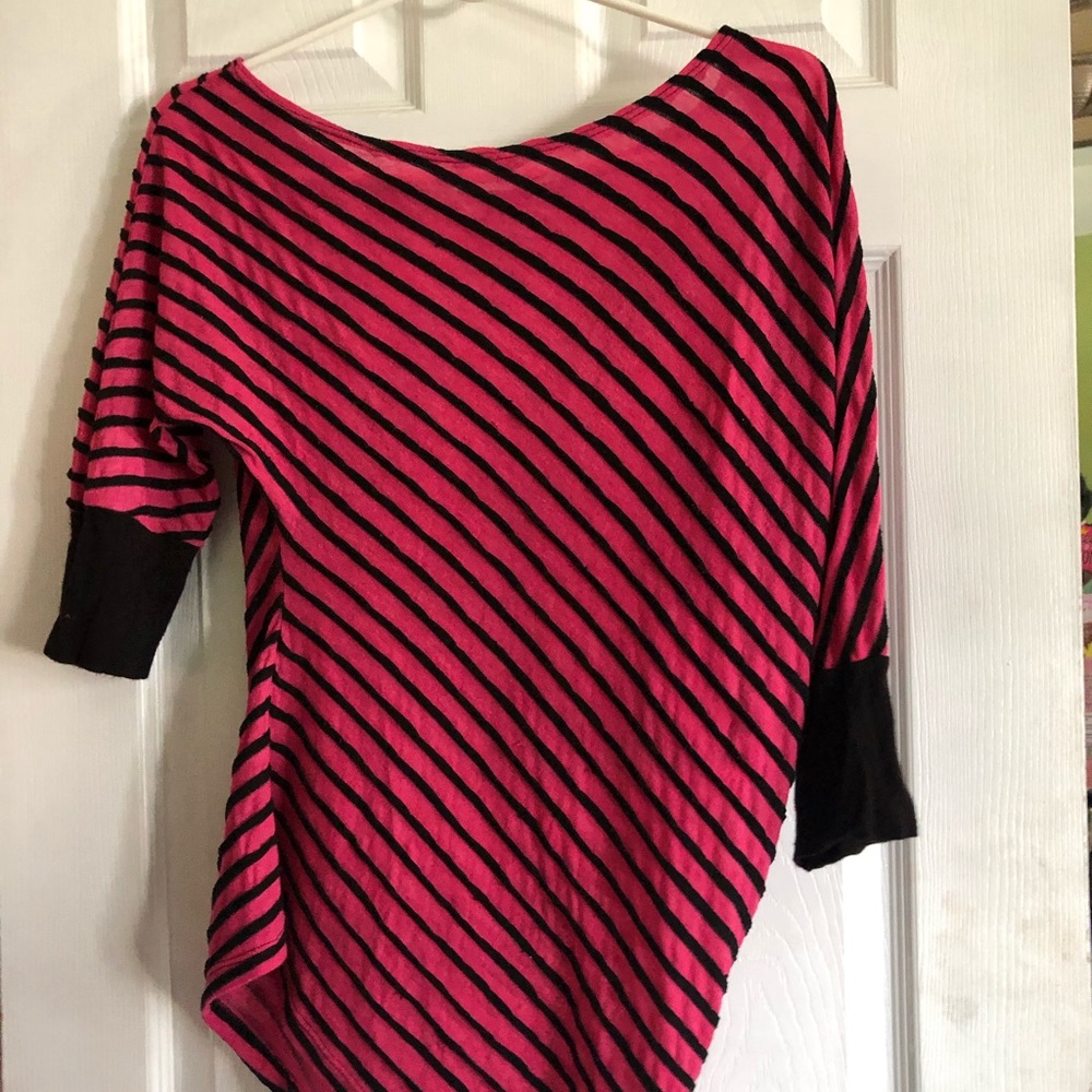 Pink & Black Striped Shirt